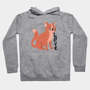 Cute cat sitting love Hoodie